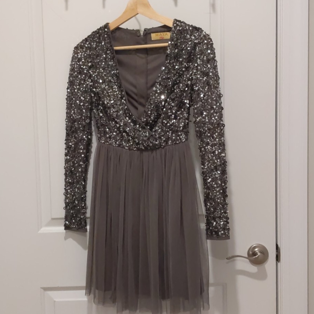 Gray Sequined Dress